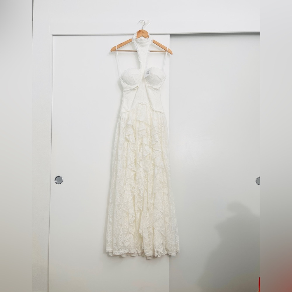 NWT 12 Th Tribe Princesa White Lace Maxi Dress Size Large